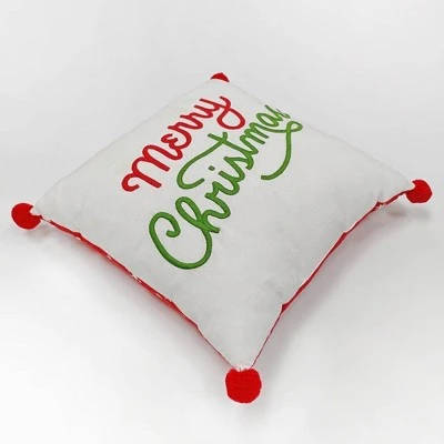 'Merry Christmas' Print Square Throw Pillow Ivory/Red - Wondershop™ 1 'Merry Christmas' Print Square Throw Pillow Ivory/Red - Wondershop™