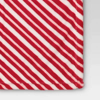 Candy Cane Striped Printed Plush Christmas Throw Blanket - Wondershop™ 2 Candy Cane Striped Printed Plush Christmas Throw Blanket - Wondershop™ - Image 2