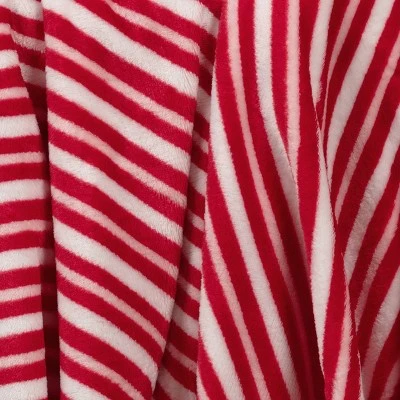 Candy Cane Striped Printed Plush Christmas Throw Blanket - Wondershop™ 3 Candy Cane Striped Printed Plush Christmas Throw Blanket - Wondershop™ - Image 3