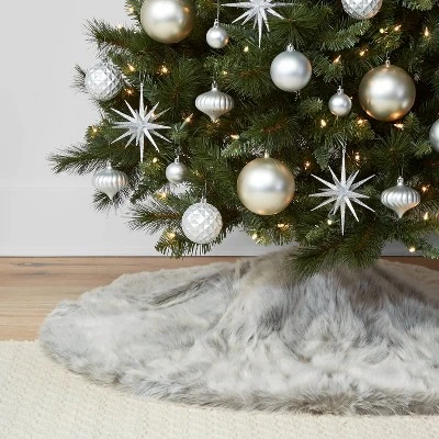 48in Gray Faux Fur Christmas Tree Skirt - Wondershop™ 1 48in Gray Faux Fur Christmas Tree Skirt - Wondershop™