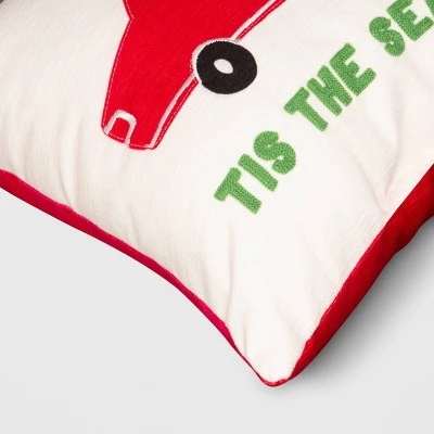'Tis The Season' Car Square Christmas Throw Pillow Ivory - Wondershop™ 3 'Tis The Season' Car Square Christmas Throw Pillow Ivory - Wondershop™ - Image 3