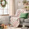 'Fa La La' Printed Plush Christmas Throw Blanket - Wondershop™