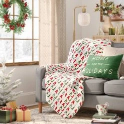 Wondershop Sales 12 'Fa La La' Printed Plush Christmas Throw Blanket - Wondershop™