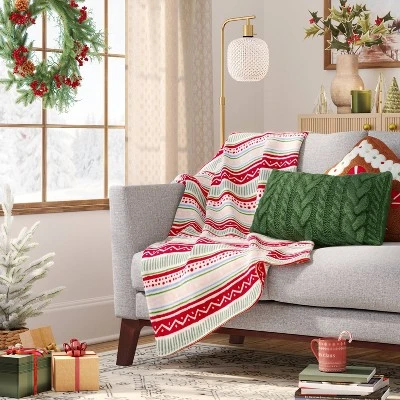 Fair Isle Printed Plush Christmas Throw Blanket - Wondershop™ 1 Fair Isle Printed Plush Christmas Throw Blanket - Wondershop™