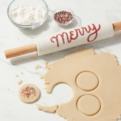 Stoneware and Wood Merry Christmas Rolling Pin - Wondershop™