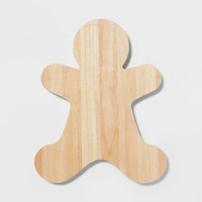 17" x 14" Wood Gingerbread Man Serving Board - Wondershop™ 2 17" x 14" Wood Gingerbread Man Serving Board - Wondershop™ - Image 2