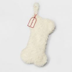 Sherpa Dog Bone Christmas Stocking White - Wondershop™