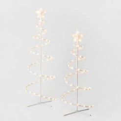 2pc Incandescent Spiral Tree Christmas Novelty Sculpture Light - Wondershop⢠Multicolor