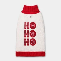 Ho Ho Ho Dog and Cat Sweater - Red/Cream - Wondershopâ˘