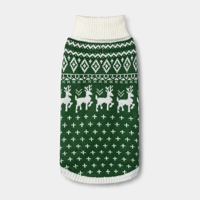 Fairisle Dog and Cat Sweater - Green - Wondershop™ 1 Fairisle Dog and Cat Sweater - Green - Wondershop™