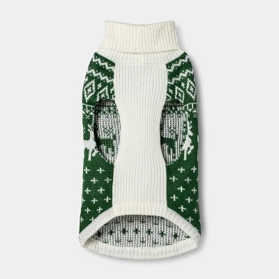 Fairisle Dog and Cat Sweater - Green - Wondershop™ 2 Fairisle Dog and Cat Sweater - Green - Wondershop™ - Image 2
