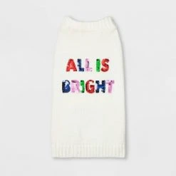 All is Bright Dog and Cat Sequin Sweater - Cream - Wondershop™