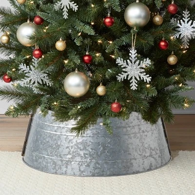 25" Galvanized Metal Christmas Tree Collar - Wondershop™ 1 25" Galvanized Metal Christmas Tree Collar - Wondershop™