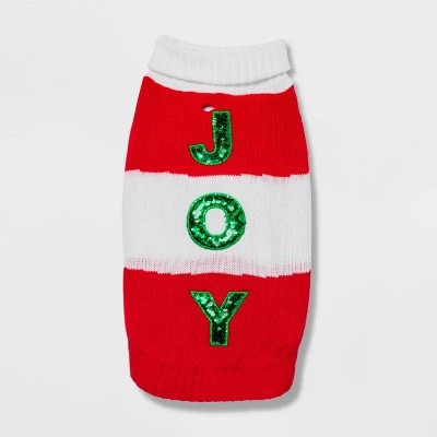 Dog and Cat Sweater - Joy Sequin - Wondershop™ 1 Dog and Cat Sweater - Joy Sequin - Wondershop™
