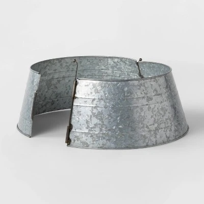 25" Galvanized Metal Christmas Tree Collar - Wondershop™ 2 25" Galvanized Metal Christmas Tree Collar - Wondershop™ - Image 2