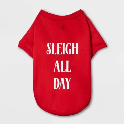 Sleigh All Day Dog and Cat Sweatshirt - Wondershop™ 1 Sleigh All Day Dog and Cat Sweatshirt - Wondershop™