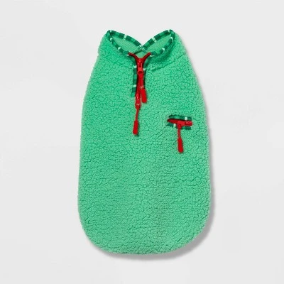Fleece Dog and Cat Jacket - Green - Wondershop™ 1 Fleece Dog and Cat Jacket - Green - Wondershop™